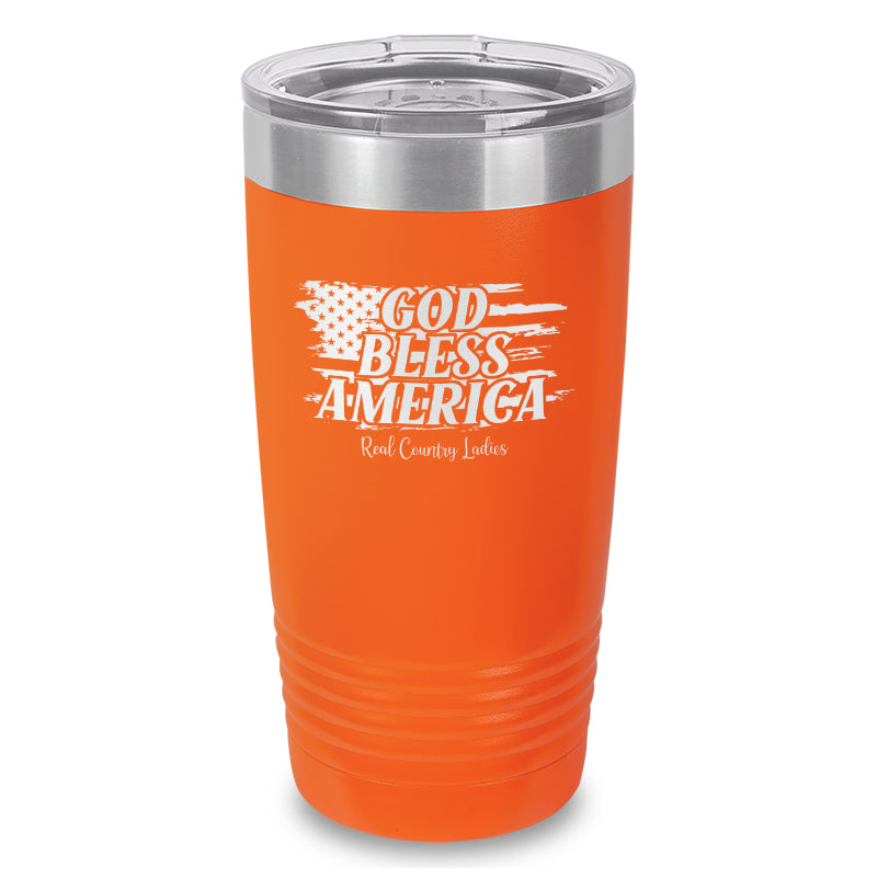 God Bless America Laser Etched Tumbler