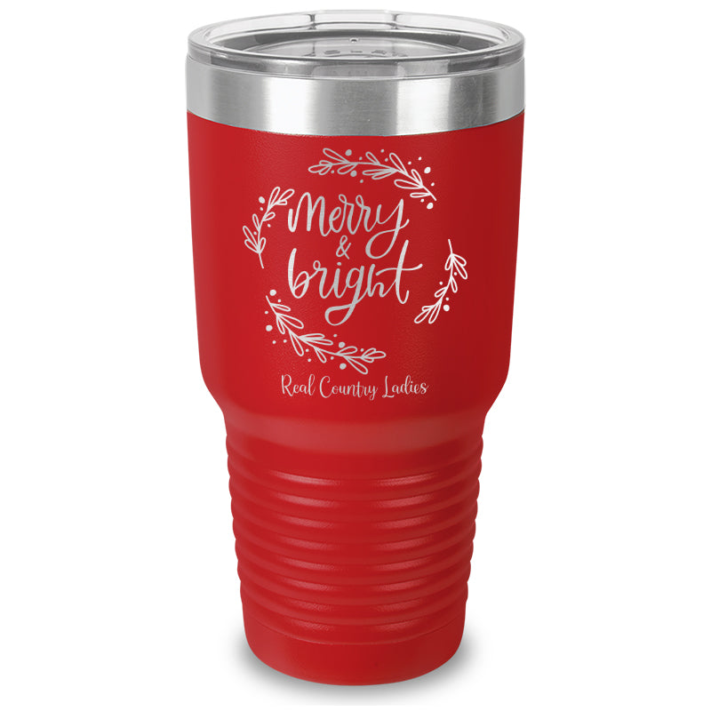 Merry And Bright Laser Etched Tumbler