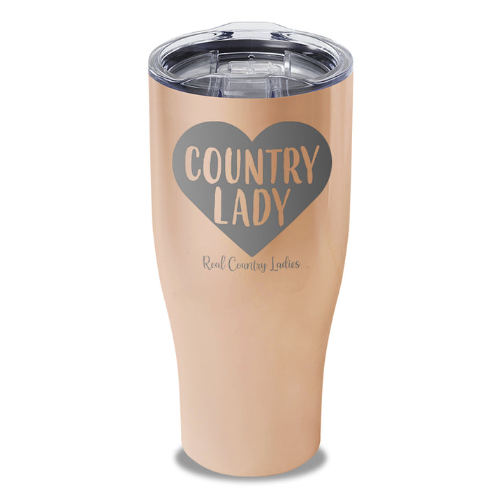 Country Lady Heart Laser Etched Tumbler