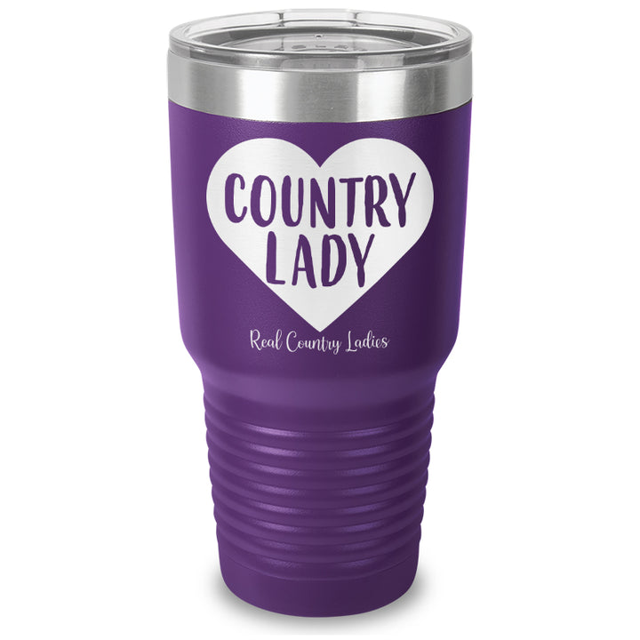 Country Lady Heart Laser Etched Tumbler