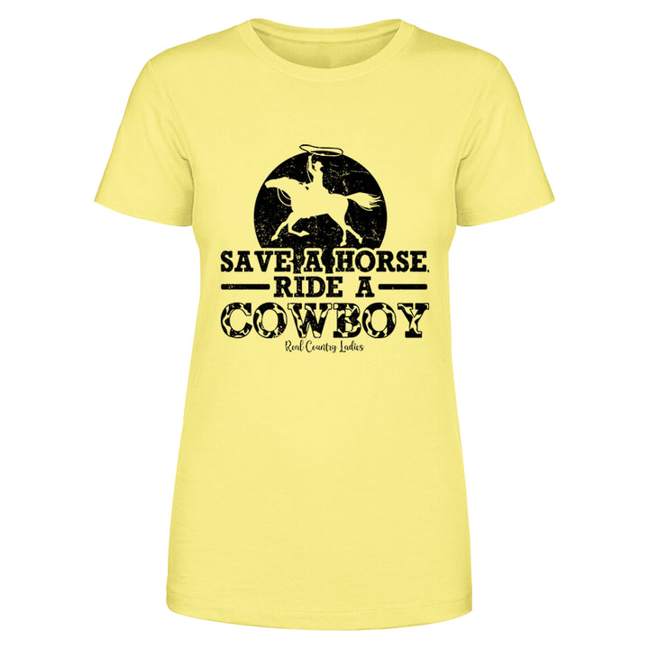 Save A Horse Ride A Cowboy Black Print Front Apparel