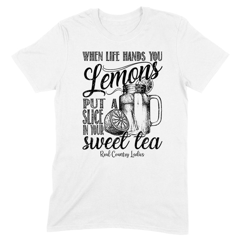 When Life Hands You Lemons Black Print Front Apparel