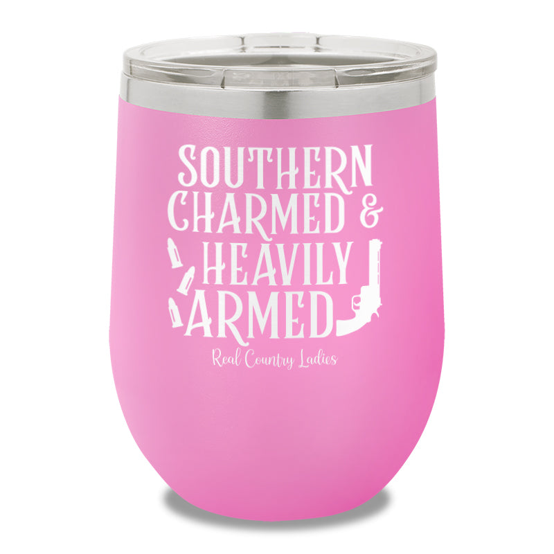 Southern Charmed And Heavily Armed 12oz Stemless Wine Cup