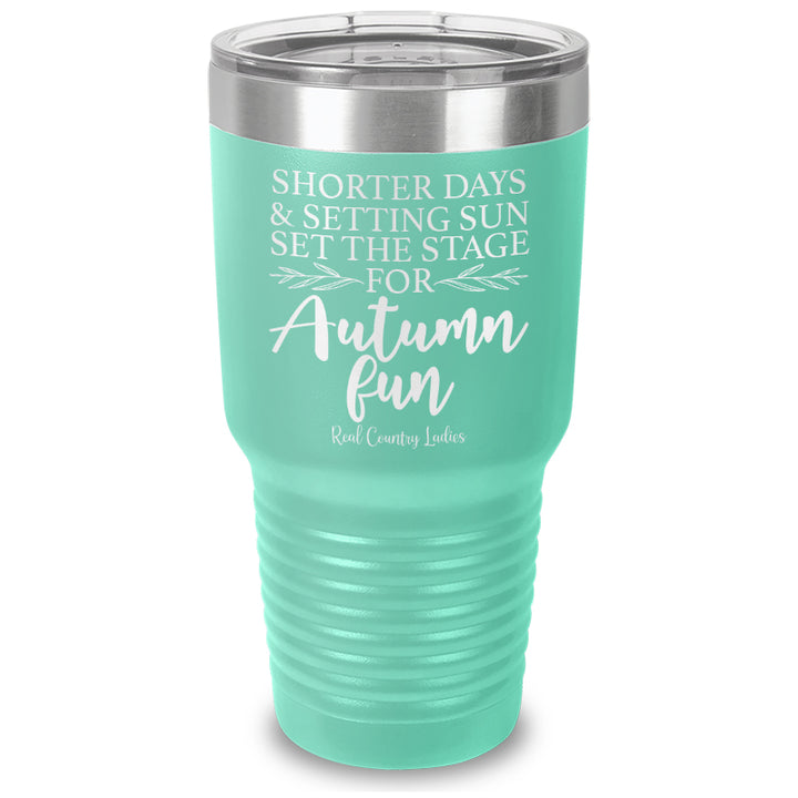 Shorter Days And Setting Sun Laser Etched Tumbler