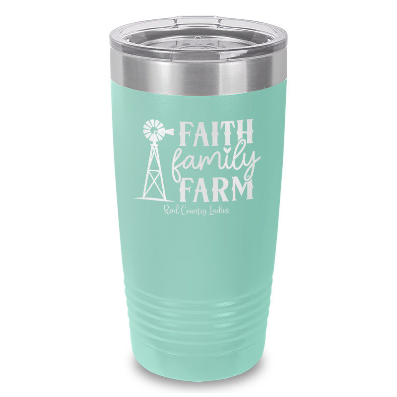 Faith Family Farm Laser Etched Tumbler