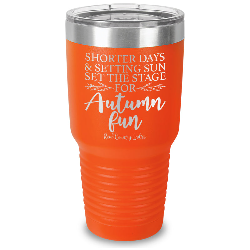 Shorter Days And Setting Sun Laser Etched Tumbler