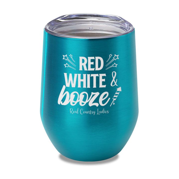 Red White And Booze Laser Etched Tumbler