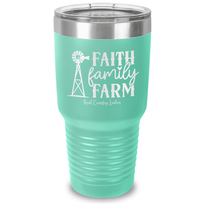 Faith Family Farm Laser Etched Tumbler