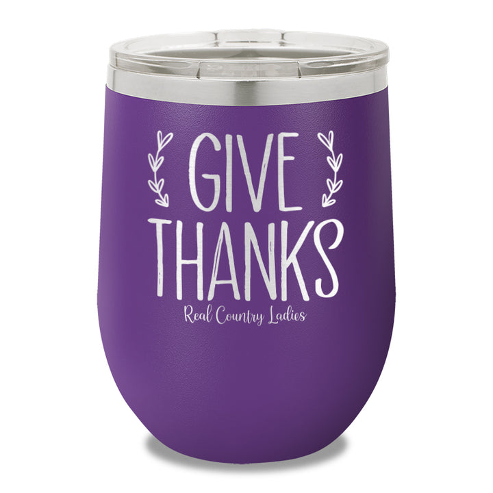 Give Thanks 12oz Stemless Wine Cup