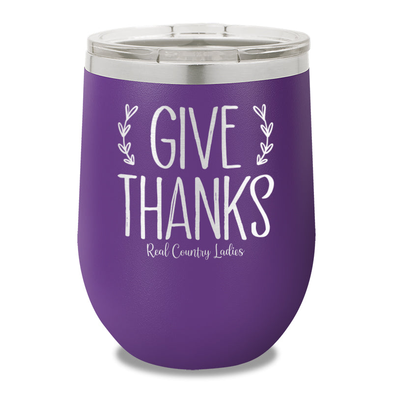 Give Thanks 12oz Stemless Wine Cup