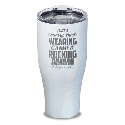 Wearing Camo Rocking Ammo Laser Etched Tumbler