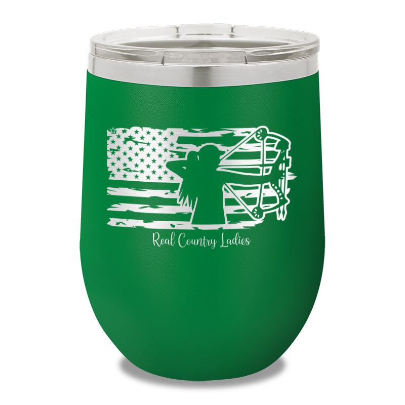 Bow USA Flag 12oz Stemless Wine Cup