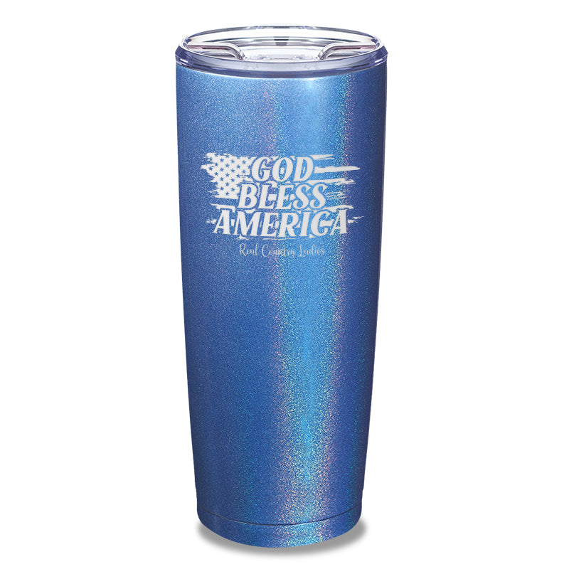 God Bless America Laser Etched Tumbler