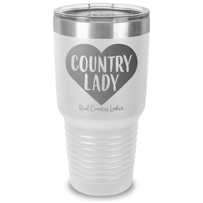 Country Lady Heart Laser Etched Tumbler