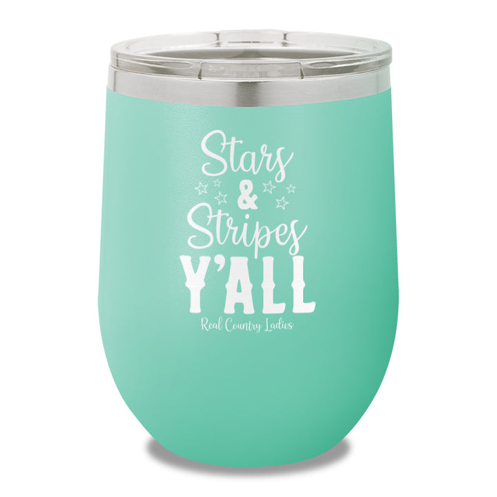 Stars And Stripes Y'all 12oz Stemless Wine Cup