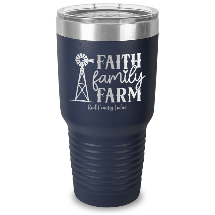 Faith Family Farm Laser Etched Tumbler