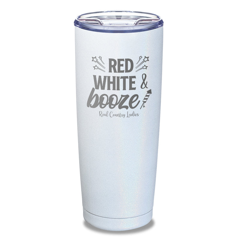 Red White And Booze Laser Etched Tumbler