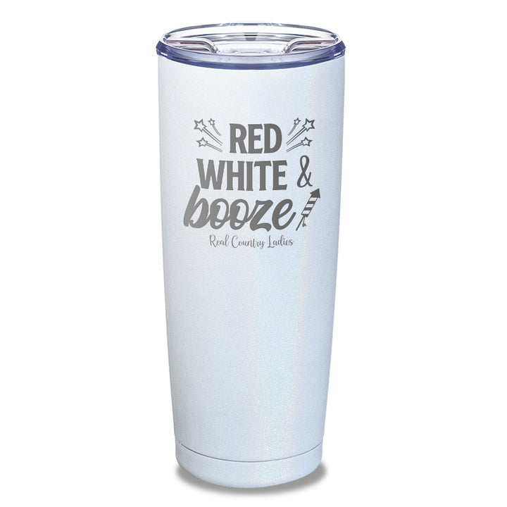 Red White And Booze Laser Etched Tumbler