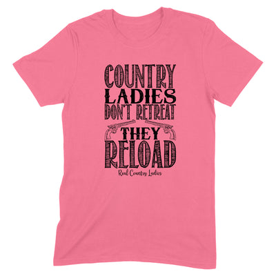 Country Ladies Don't Retreat Black Print Front Apparel