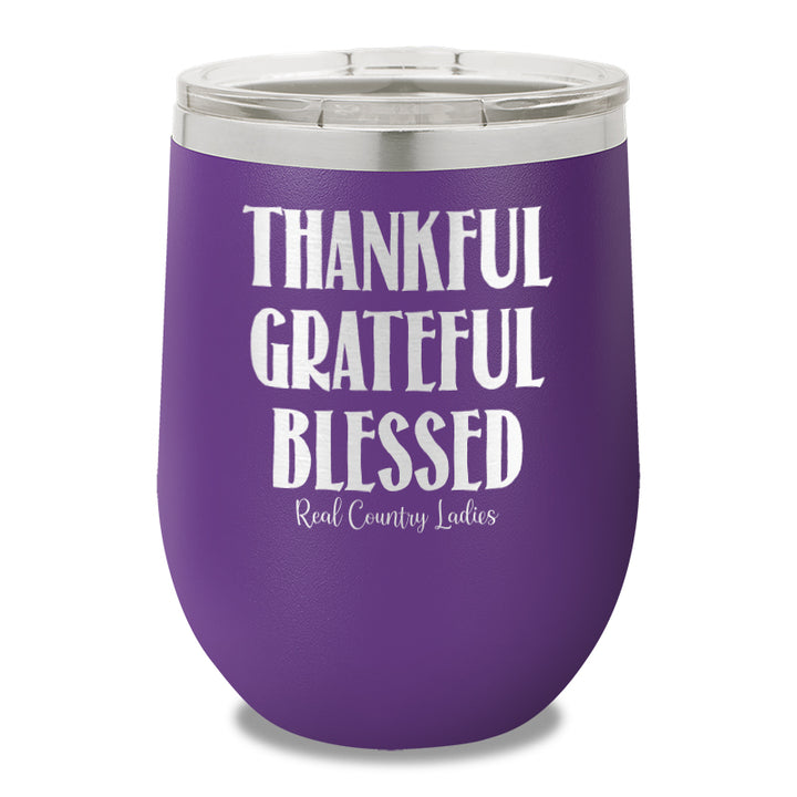 Thankful Grateful Blessed Stemless Wine Cup