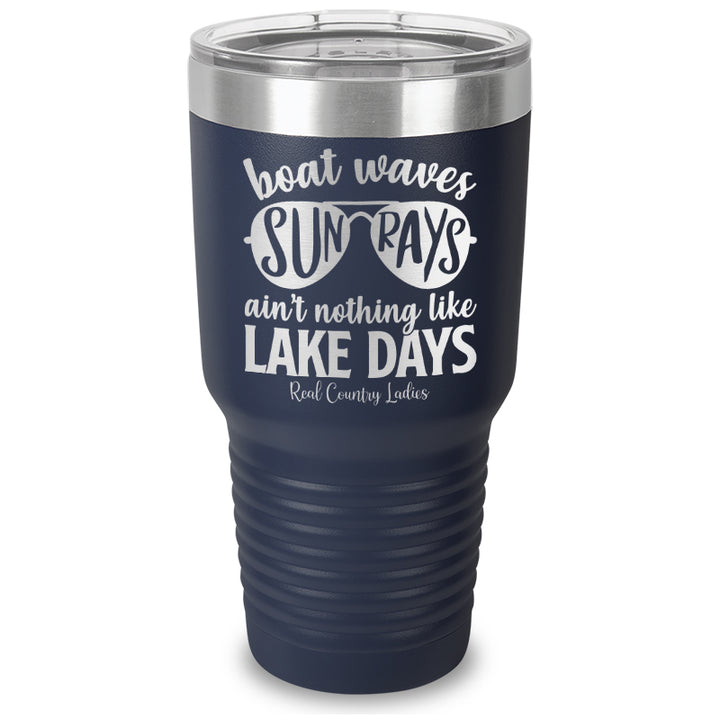 Boat Waves Sun Rays Laser Etched Tumbler