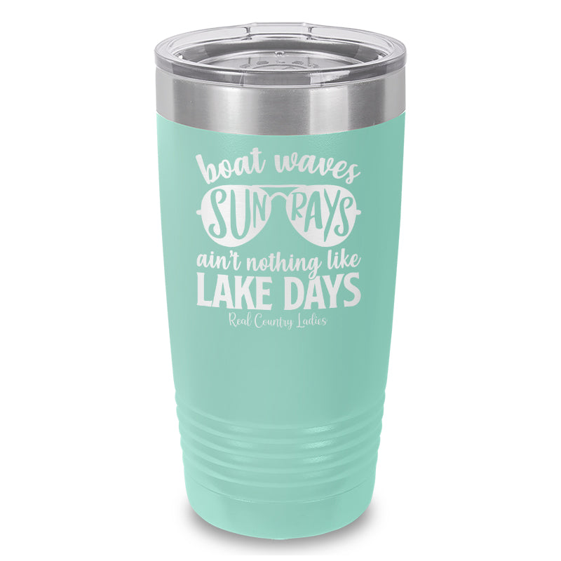 Boat Waves Sun Rays Laser Etched Tumbler