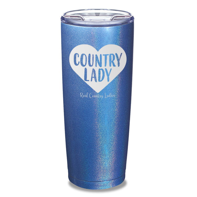 Country Lady Heart Laser Etched Tumbler