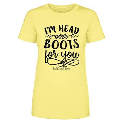 I'm Head Over Boots For You Black Print Front Apparel