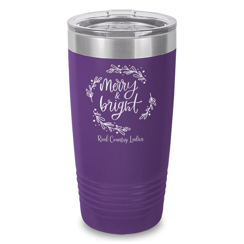 Merry And Bright Laser Etched Tumbler