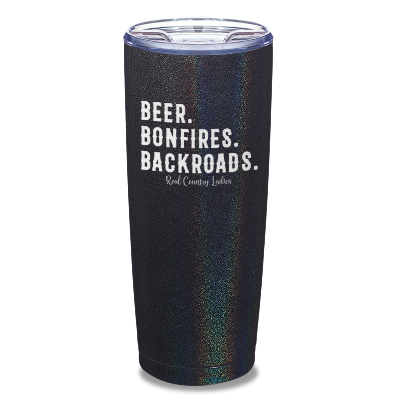 Beer Bonfires Backroads Laser Etched Tumbler