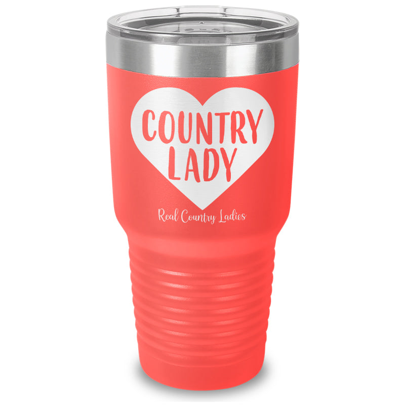 Country Lady Heart Laser Etched Tumbler