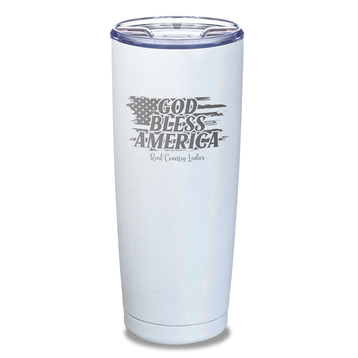 God Bless America Laser Etched Tumbler