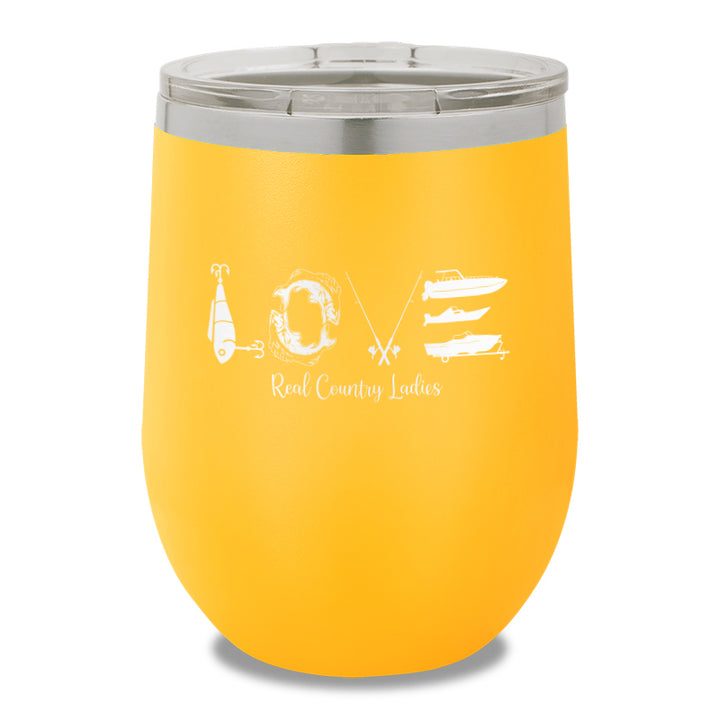 Fishing Love 12oz Stemless Wine Cup