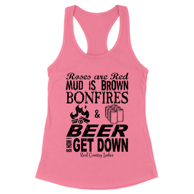 Bonfires And Beer Black Print Front Apparel