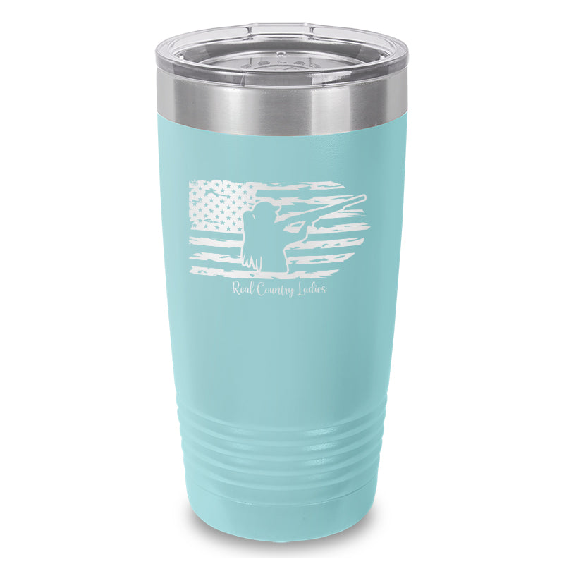 Shotgun USA Flag Laser Etched Tumbler