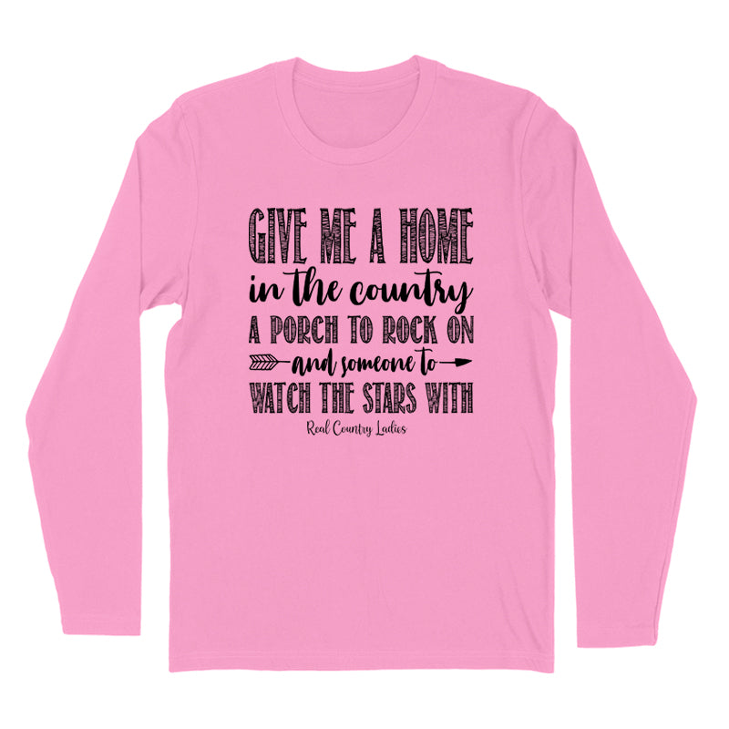 Give Me A Home In The Country Black Print Hoodies & Long Sleeves