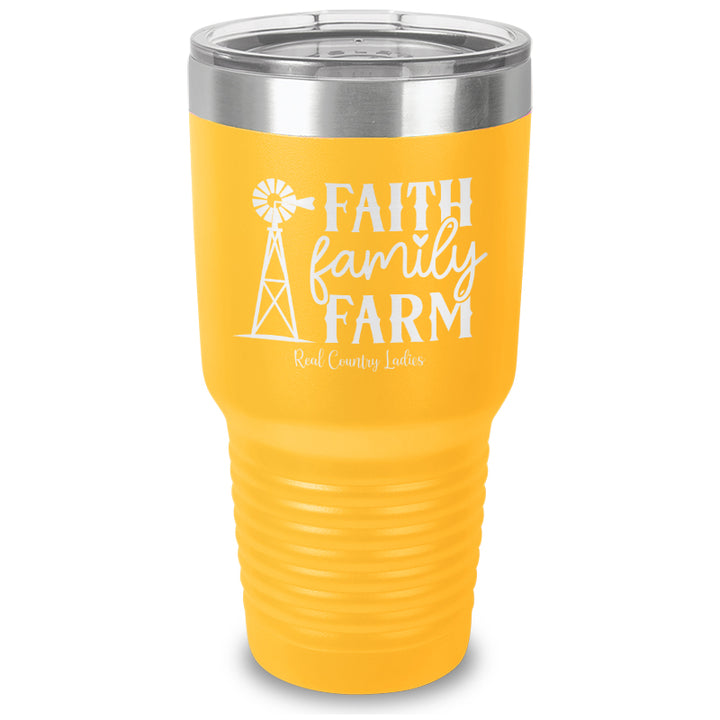 Faith Family Farm Laser Etched Tumbler