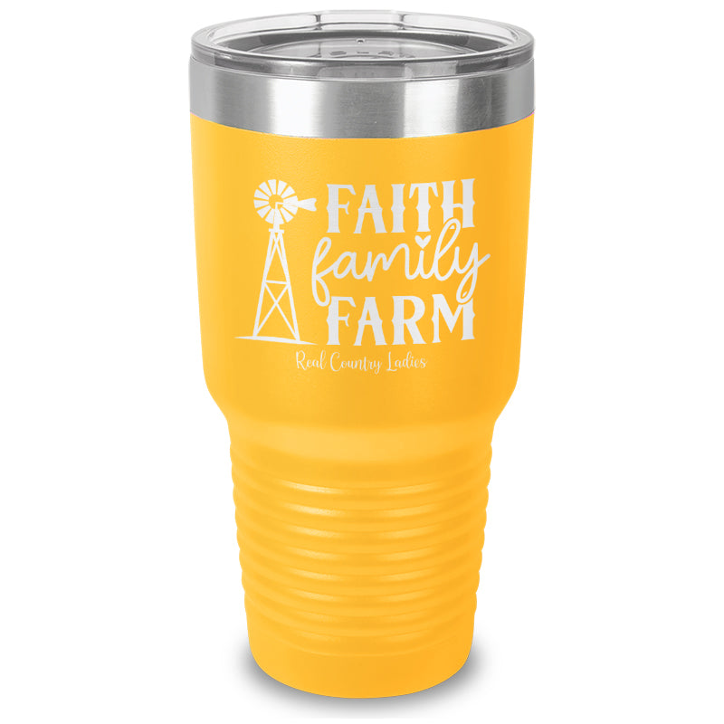 Faith Family Farm Laser Etched Tumbler