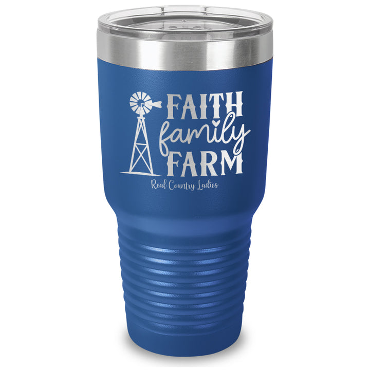 Faith Family Farm Laser Etched Tumbler