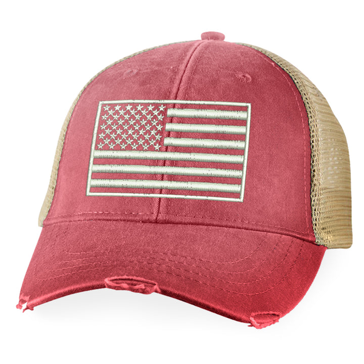 White USA Flag Hat