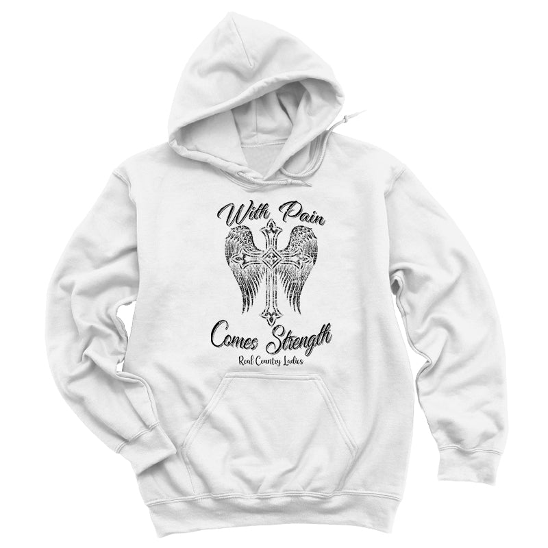 With Pain Comes Strength Black Print Hoodies & Long Sleeves