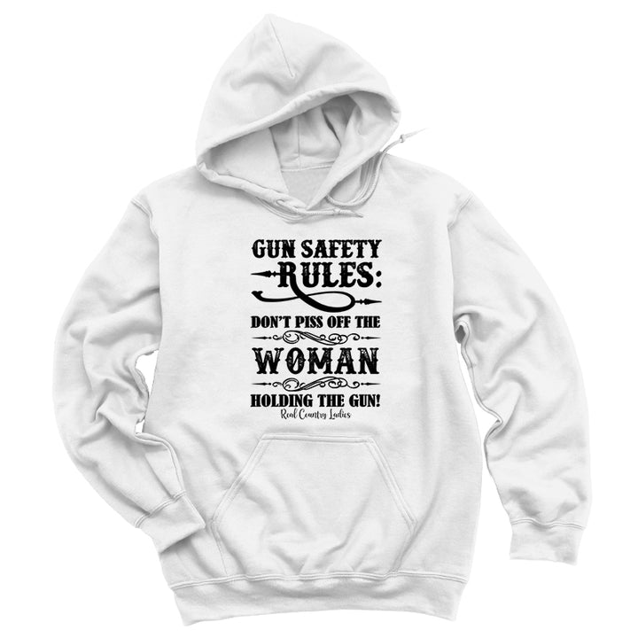 Gun Safety Rules Black Print Hoodies & Long Sleeves