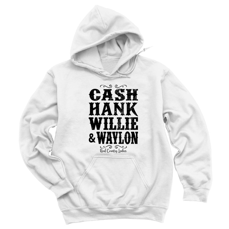 Cash Hank Willie Waylon Black Print Hoodies & Long Sleeves