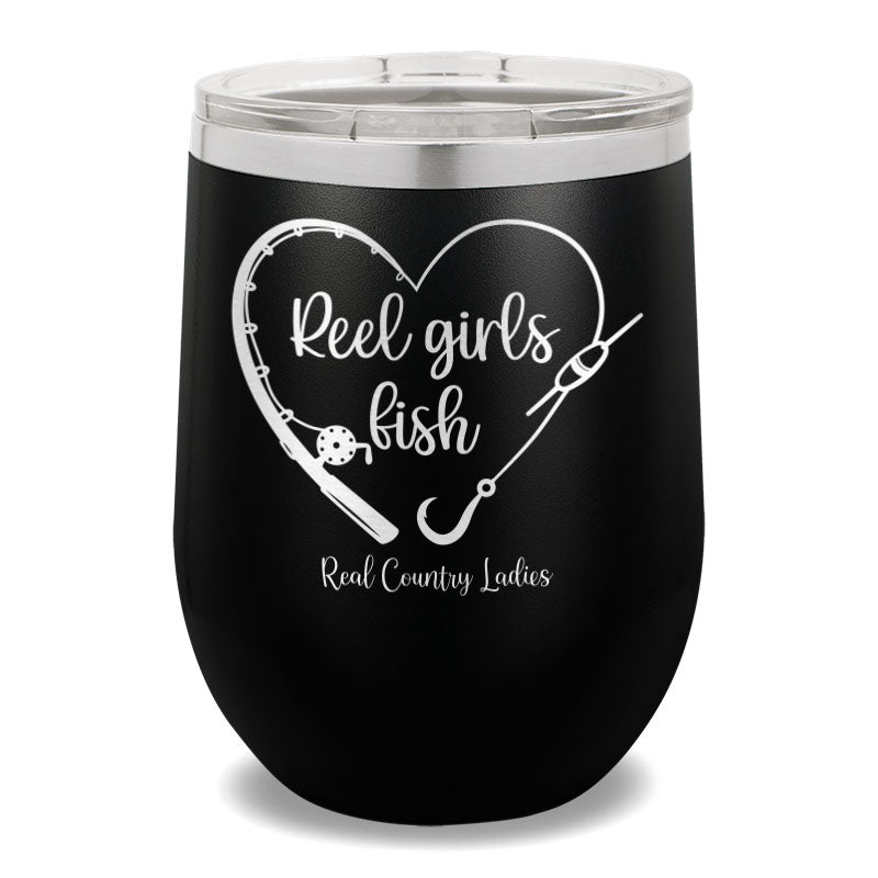 Reel Girls Fish 12oz Stemless Wine Cup