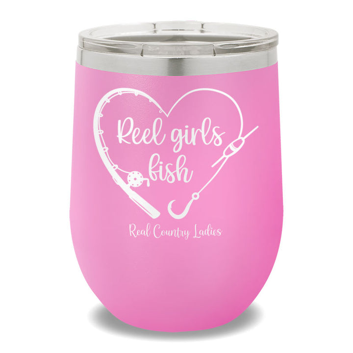 Reel Girls Fish 12oz Stemless Wine Cup