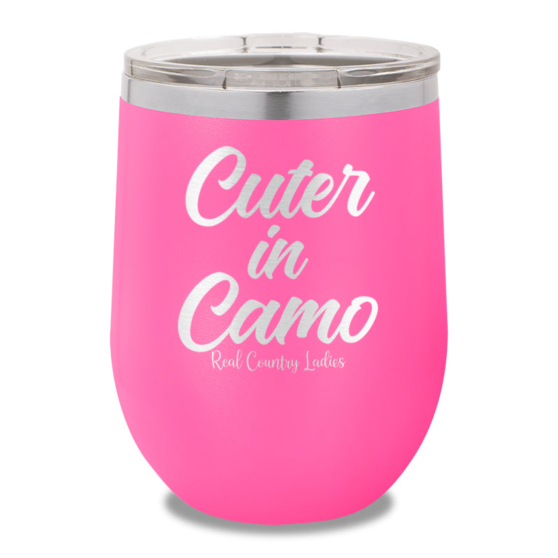 Cuter In Camo 12oz Stemless Wine Cup