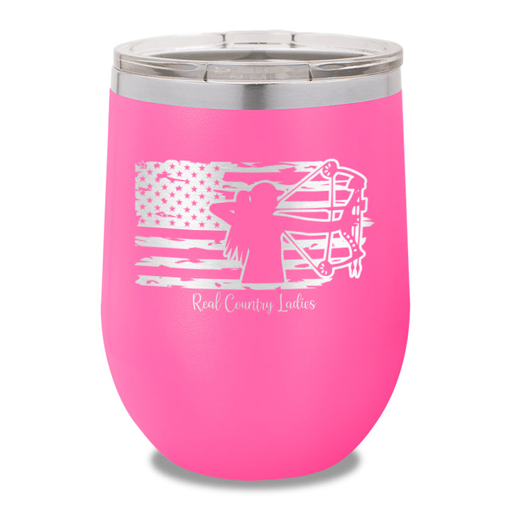 Bow USA Flag 12oz Stemless Wine Cup