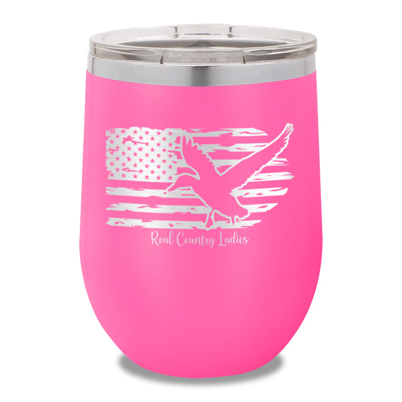 Duck USA Flag 12oz Stemless Wine Cup