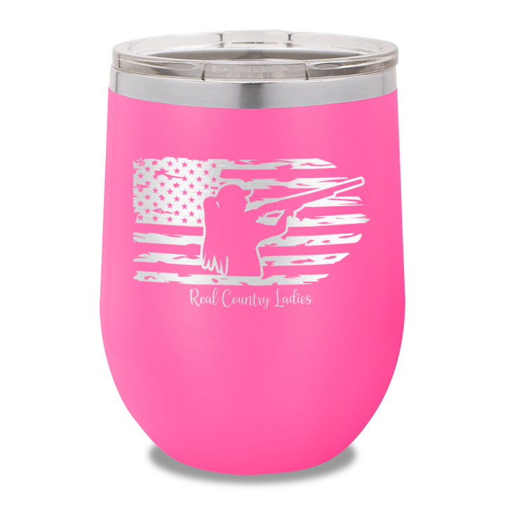 Shotgun USA Flag 12oz Stemless Wine Cup