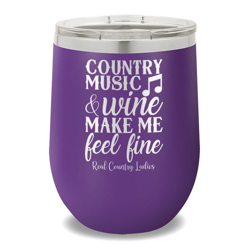 Country Music And Wine 12oz Stemless Wine Cup